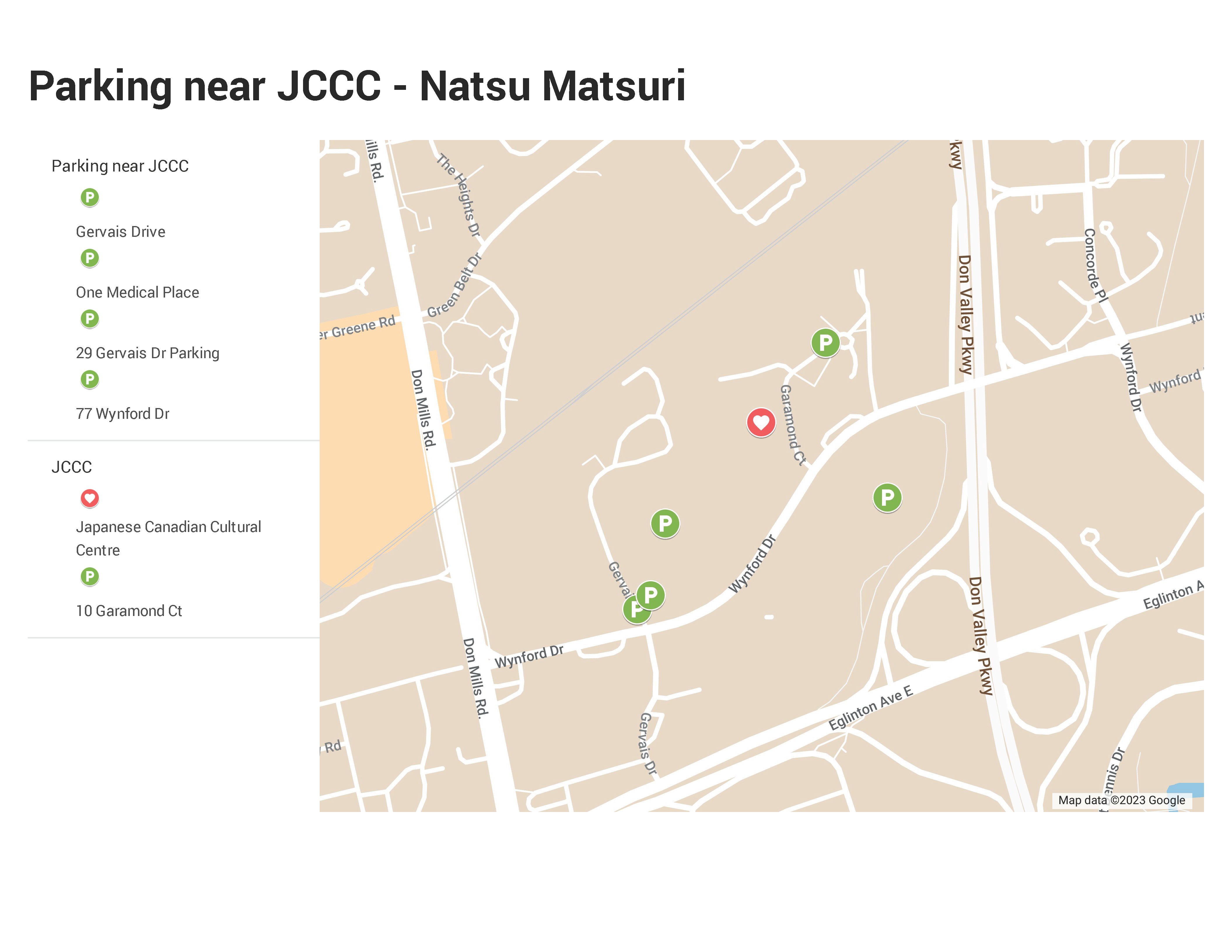 Parking for Natsu Matsuri 