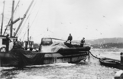 Fisherman Catching Fish. Prior to 1939. JCCC Original Photographic Collection. Japanese Canadian Cultural Centre. 2001.04.146.