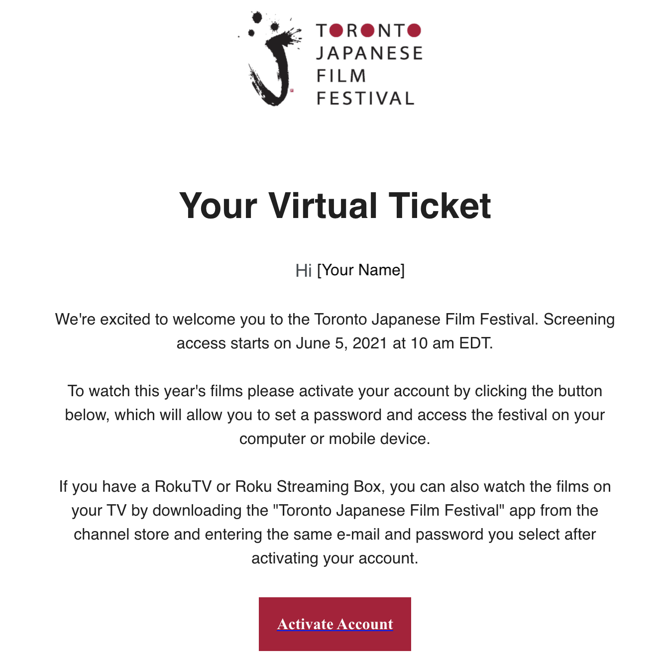 TJFF pass email sample