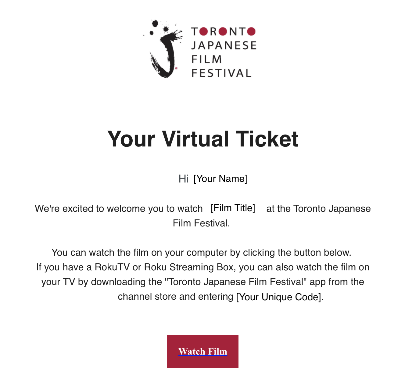 TJFF ticket email sample
