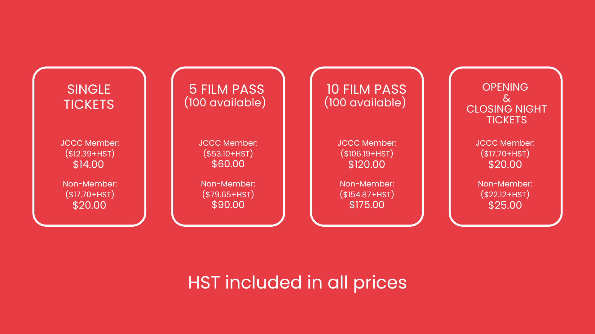 Ticket and Pass price