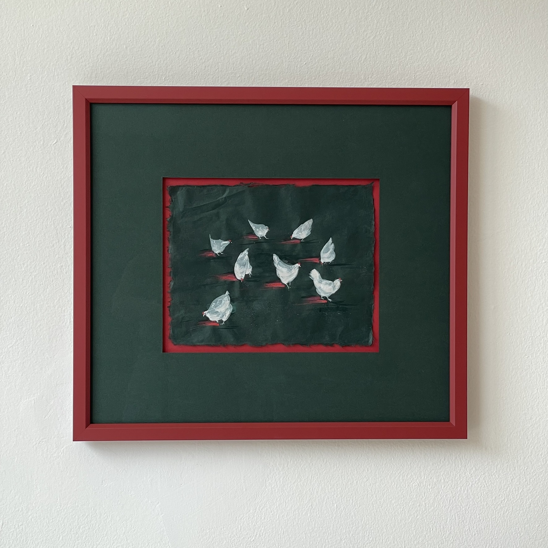 White Hens on Green​​​​​​​​​​​​​​ - Myroslava Boikiv