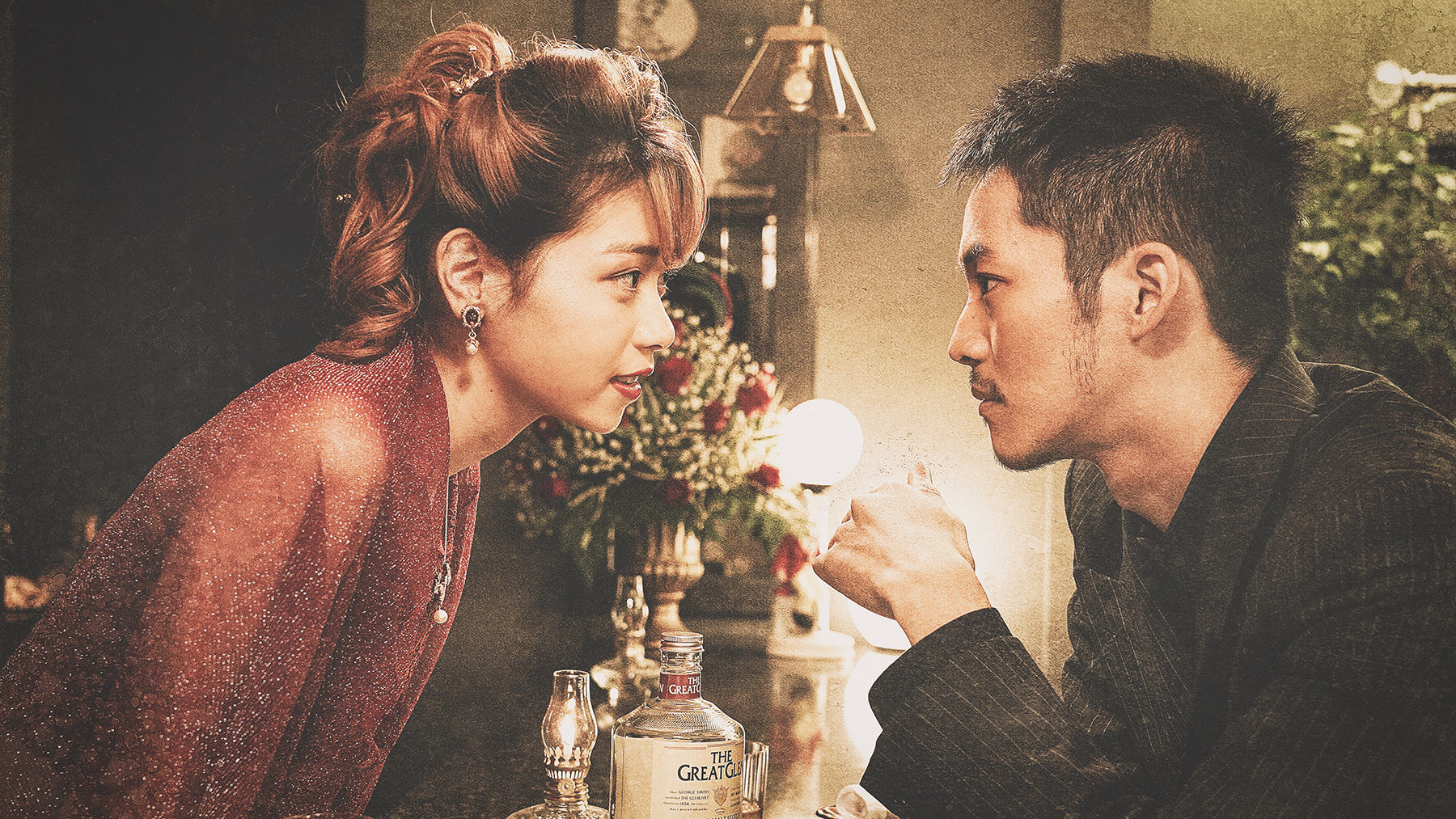 man and woman talking