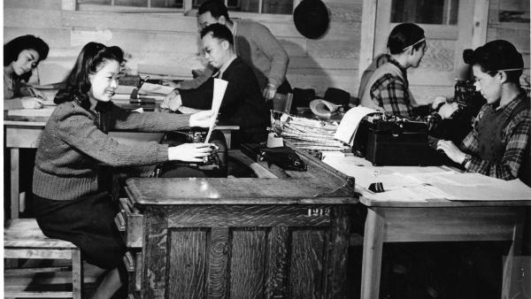 Young Japanese people in an office/study
