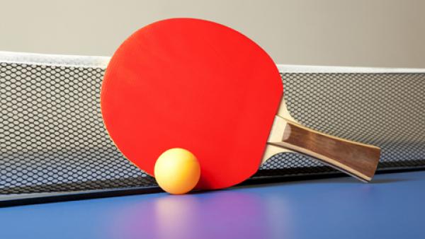 Ping pong paddle and ball